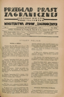 Przegląd Prasy Zagranicznej : codzienny biuletyn Wydziału Prasowego Ministerstwa Spraw Zagranicznych. R.5, nr 276 (2 grudnia 1930)