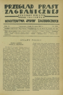 Przegląd Prasy Zagranicznej : codzienny biuletyn Wydziału Prasowego Ministerstwa Spraw Zagranicznych. R.6, nr 109 (13 maja 1931)