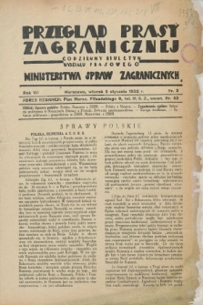 Przegląd Prasy Zagranicznej : codzienny biuletyn Wydziału Prasowego Ministerstwa Spraw Zagranicznych. R.7, nr 3 (5 stycznia 1932)