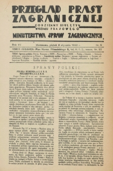 Przegląd Prasy Zagranicznej : codzienny biuletyn Wydziału Prasowego Ministerstwa Spraw Zagranicznych. R.7, nr 5 (8 stycznia 1932)