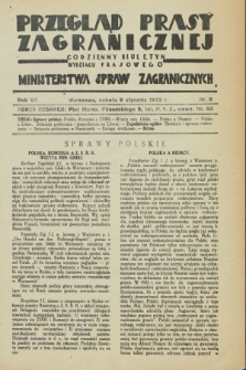 Przegląd Prasy Zagranicznej : codzienny biuletyn Wydziału Prasowego Ministerstwa Spraw Zagranicznych. R.7, nr 6 (9 stycznia 1932)