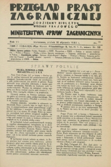 Przegląd Prasy Zagranicznej : codzienny biuletyn Wydziału Prasowego Ministerstwa Spraw Zagranicznych. R.7, nr 11 (15 stycznia 1932)