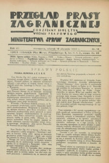 Przegląd Prasy Zagranicznej : codzienny biuletyn Wydziału Prasowego Ministerstwa Spraw Zagranicznych. R.7, nr 14 (19 stycznia 1932)