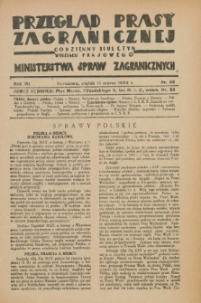 Przegląd Prasy Zagranicznej : codzienny biuletyn Wydziału Prasowego Ministerstwa Spraw Zagranicznych. R.7, nr 58 (11 marca 1932)
