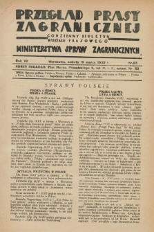 Przegląd Prasy Zagranicznej : codzienny biuletyn Wydziału Prasowego Ministerstwa Spraw Zagranicznych. R.7, nr 65 (19 marca 1932)