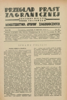 Przegląd Prasy Zagranicznej : codzienny biuletyn Wydziału Prasowego Ministerstwa Spraw Zagranicznych. R.7, nr 91 (21 kwietnia 1932)