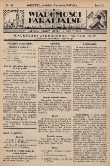 Wiadomości Parafjalne : dodatek do tygodników „Niedziela” i „Przewodnika Katolickiego”. 1936, nr 44
