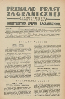 Przegląd Prasy Zagranicznej : codzienny biuletyn Wydziału Prasowego Ministerstwa Spraw Zagranicznych. R.7, nr 100 (2 maja 1932)