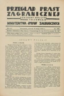 Przegląd Prasy Zagranicznej : codzienny biuletyn Wydziału Prasowego Ministerstwa Spraw Zagranicznych. R.7, nr 105 (10 maja 1932)