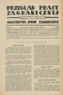 Przegląd Prasy Zagranicznej : codzienny biuletyn Wydziału Prasowego Ministerstwa Spraw Zagranicznych. R.7, nr 106 (11 maja 1932)