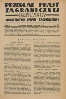 Przegląd Prasy Zagranicznej : codzienny biuletyn Wydziału Prasowego Ministerstwa Spraw Zagranicznych. R.7, nr 127 (7 czerwca 1932)