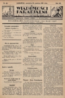 Wiadomości Parafjalne : dodatek do tygodników „Niedziela” i „Przewodnika Katolickiego”. 1936, nr 46