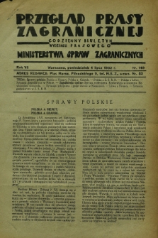 Przegląd Prasy Zagranicznej : codzienny biuletyn Wydziału Prasowego Ministerstwa Spraw Zagranicznych. R.7, nr 149 (4 lipca 1932)