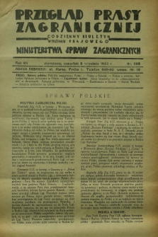 Przegląd Prasy Zagranicznej : codzienny biuletyn Wydziału Prasowego Ministerstwa Spraw Zagranicznych. R.7, nr 205 (8 września 1932)