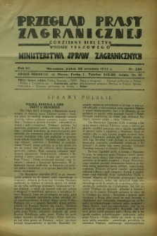 Przegląd Prasy Zagranicznej : codzienny biuletyn Wydziału Prasowego Ministerstwa Spraw Zagranicznych. R.7, nr 224 (30 września 1932)
