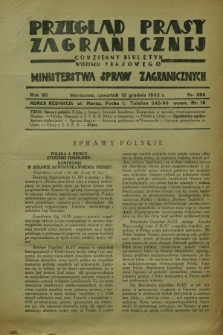 Przegląd Prasy Zagranicznej : codzienny biuletyn Wydziału Prasowego Ministerstwa Spraw Zagranicznych. R.7, nr 286 (15 grudnia 1932)