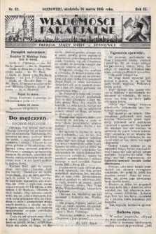 Wiadomości Parafjalne : dodatek do tygodników „Niedziela” i „Przewodnika Katolickiego”. 1935, nr 12