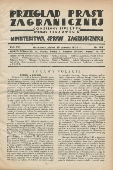 Przegląd Prasy Zagranicznej : codzienny biuletyn Wydziału Prasowego Ministerstwa Spraw Zagranicznych. R.8, nr 146 (30 czerwca 1933)