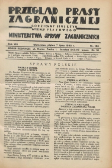 Przegląd Prasy Zagranicznej : codzienny biuletyn Wydziału Prasowego Ministerstwa Spraw Zagranicznych. R.8, nr 152 (7 lipca 1933)