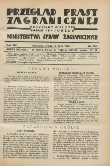 Przegląd Prasy Zagranicznej : codzienny biuletyn Wydziału Prasowego Ministerstwa Spraw Zagranicznych. R.8, nr 156 (12 lipca 1933) + dod.