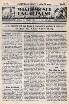 Wiadomości Parafjalne : dodatek do tygodników „Niedziela” i „Przewodnika Katolickiego”. 1935, nr 17
