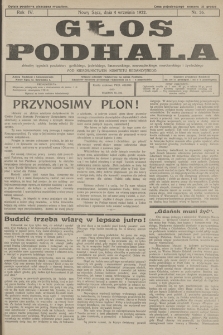 Głos Podhala : aktualny tygodnik powiatów: gorlickiego, grybowskiego, jasielskiego, limanowskiego, makowskiego, nowosądeckiego, nowotarskiego i żywieckiego. 1932, nr 36