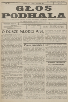 Głos Podhala : aktualny tygodnik powiatów: gorlickiego, grybowskiego, jasielskiego, limanowskiego, makowskiego, nowosądeckiego, nowotarskiego i żywieckiego. 1932, nr 50