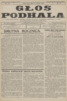 Głos Podhala : aktualny tygodnik powiatów: gorlickiego, grybowskiego, jasielskiego, limanowskiego, makowskiego, nowosądeckiego, nowotarskiego i żywieckiego. 1932, nr 51