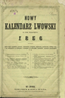 Nowy Kalendarz Lwowski na Rok Przestępny 1856