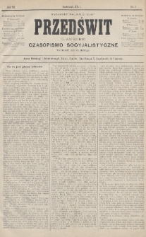 Przedświt = L'Aurore : czasopismo socyjalistyczne : wydawnictwo „Walki Klas”. R. 3, 1884, nr 6