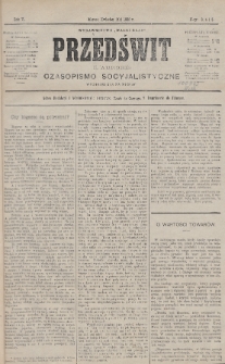 Przedświt = L'Aurore : czasopismo socyjalistyczne : wydawnictwo „Walki Klas”. R. 5, 1886, nr 3, 4 i 5