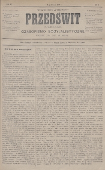 Przedświt = L'Aurore : czasopismo socyjalistyczne : wydawnictwo „Walki Klas”. R. 6, 1887, nr 3