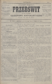 Przedświt = L'Aurore : czasopismo socyjalistyczne : wydawnictwo „Walki Klas”. R. 6, 1887, nr 4