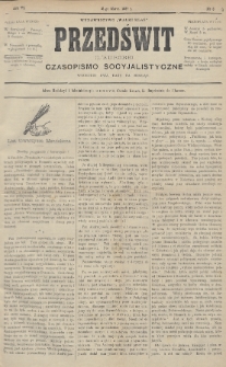 Przedświt = L'Aurore : czasopismo socyjalistyczne : wydawnictwo „Walki Klas”. R. 6, 1887, nr 6