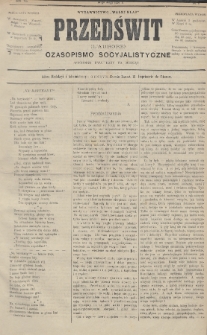 Przedświt = L'Aurore : czasopismo socyjalistyczne : wydawnictwo „Walki Klas”. R. 6, 1887, nr 9