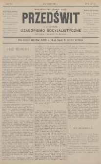 Przedświt = L'Aurore : czasopismo socyjalistyczne : wydawnictwo „Walki Klas”. R. 7, 1888, nr 14, 15 i 16