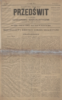Przedświt = L'Aurore : czasopismo socyjalistyczne : wydawnictwo „Walki Klas”. R. 8, 1889, nr 13, 14 i 15