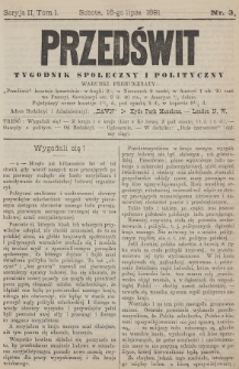 Przedświt : tygodnik społeczny i polityczny. Seria 2, T. 1, 1891, nr 3