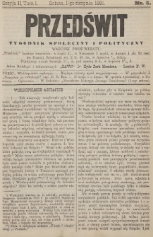 Przedświt : tygodnik społeczny i polityczny. Seria 2, T. 1, 1891, nr 5