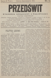 Przedświt : tygodnik społeczny i polityczny. Seria 2, T. 1, 1891, nr 6
