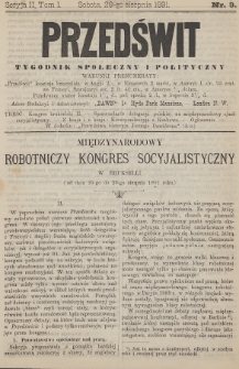 Przedświt : tygodnik społeczny i polityczny. Seria 2, T. 1, 1891, nr 9