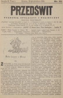 Przedświt : tygodnik społeczny i polityczny. Seria 2, T. 1, 1891, nr 25