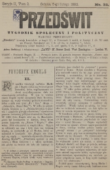Przedświt : tygodnik społeczny i polityczny. Seria 2, T. 2, 1892, nr 32