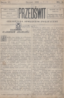 Przedświt : czasopismo społeczno-polityczne. 1893, nr 1