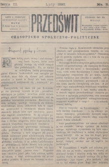 Przedświt : czasopismo społeczno-polityczne. 1893, nr 2