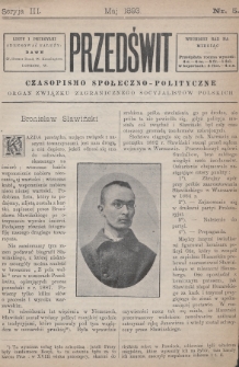 Przedświt : czasopismo społeczno-polityczne : organ Związku Zagranicznego Socyalistów Polskich. 1893, nr 5