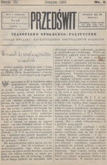 Przedświt : czasopismo społeczno-polityczne : organ Związku Zagranicznego Socyalistów Polskich. 1893, nr 8