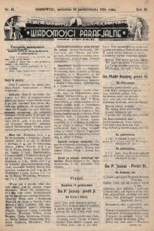 Wiadomości Parafjalne : dodatek do tygodników „Niedziela” i „Przewodnika Katolickiego”. 1935, nr 41
