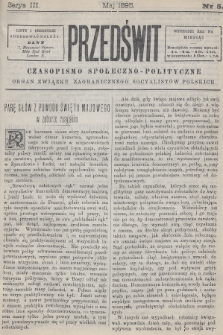 Przedświt : czasopismo społeczno-polityczne : organ Związku Zagranicznego Socyalistów Polskich. 1895, nr 5