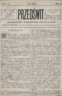 Przedświt : czasopismo społeczno-polityczne : organ Związku Zagranicznego Socyalistów Polskich. 1896, nr 5